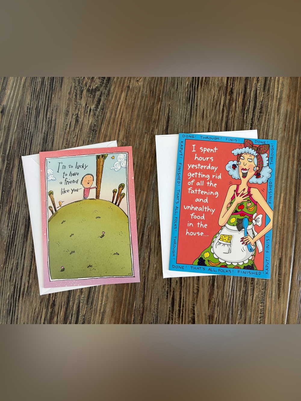 NOS Lot of 8 Greeting Cards w/Envelopes 90s Y2K Friendship Quirky Love Humor - Picture 2 of 13